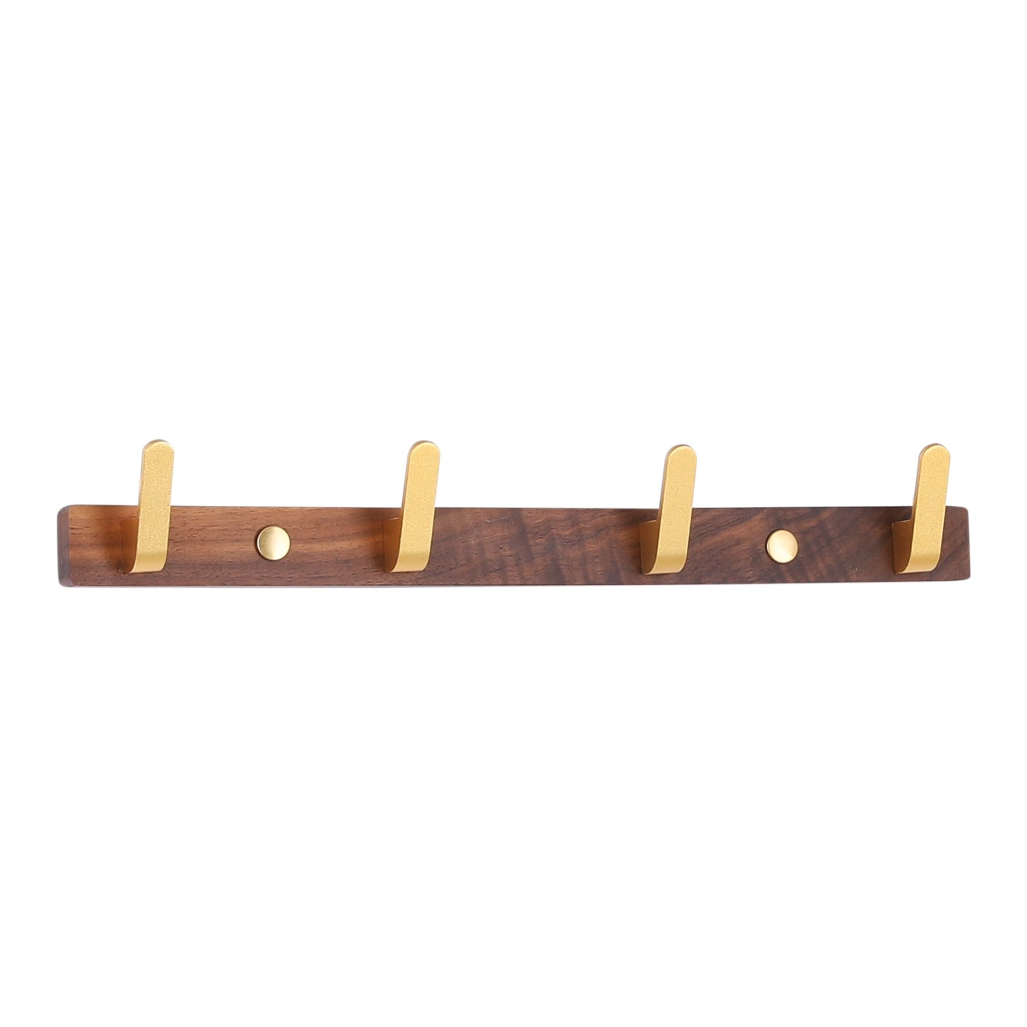 Unique Bargains 1 Pcs Coat Rack Wall Mount Coat Hook for Hanging with 4 Hooks Light Brown