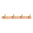 thumbnail image 1 of Unique Bargains 1 Pcs Coat Rack Wall Mount Coat Hook for Hanging with 4 Hooks Solid Wood, 1 of 7