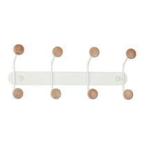Unique Bargains 1 Pcs Coat Rack Wall Mount Coat Hook for Hanging with 8 Hooks White