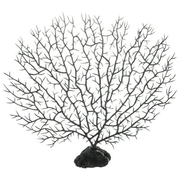 Unique Bargains 1 Pcs Colorful Coral Reef Decor Mini Faux Coral Decor for Aquarium Decorations Black 24.5x17.6cm