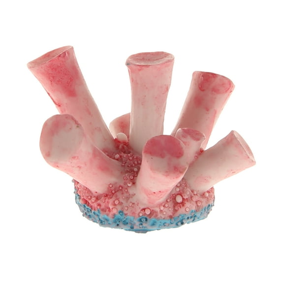 Unique Bargains 1 Pcs Colorful Coral Reef Decor Mini Faux Coral Decor for Aquarium Decorations Pink 3.6x2.3cm