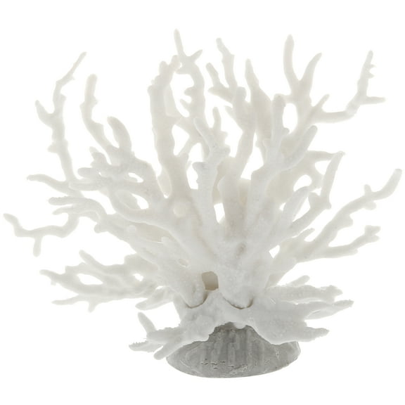 Unique Bargains 1 Pcs colorful Coral Reef Decor Mini Faux Coral Decor for Aquarium 16.5x14.8cm White