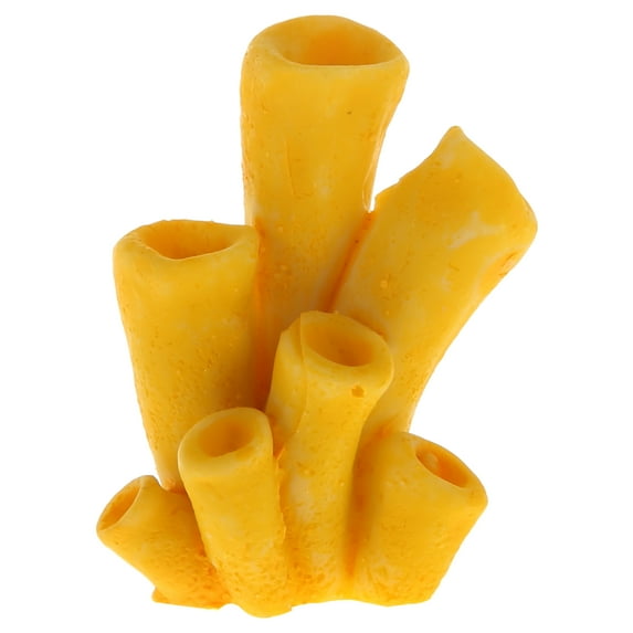 Unique Bargains 1 Pcs Colorful Coral Reef Decor Mini Faux Coral Decor for Aquarium Decorations Yellow 2.8x3.5cm