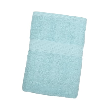 Unique Bargains 1 Pcs Cotton Bath Towel Plain Soft Absorbent Cyan
