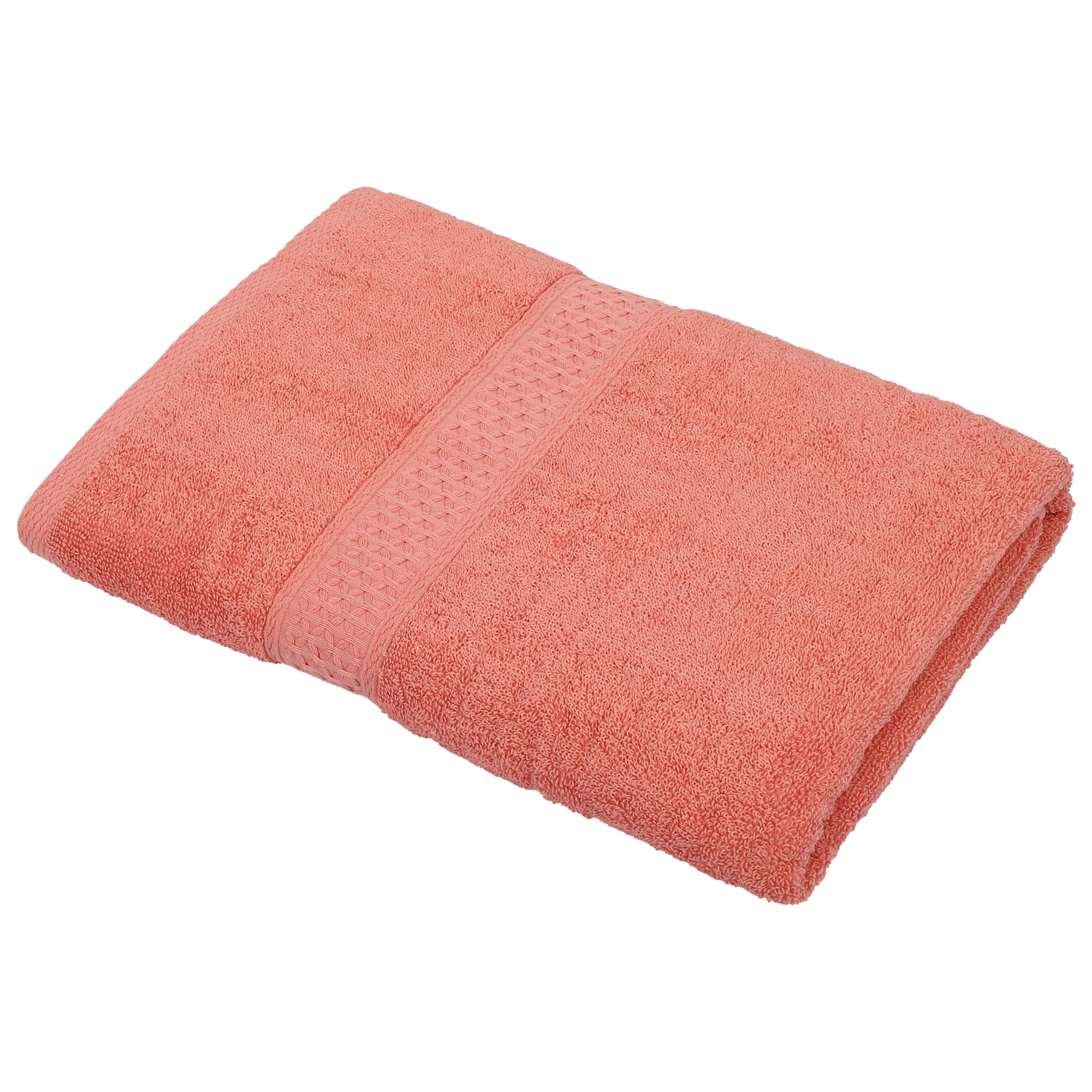 Unique Bargains 1 Pcs Cotton Bath Towel Plain Soft Absorbent Red