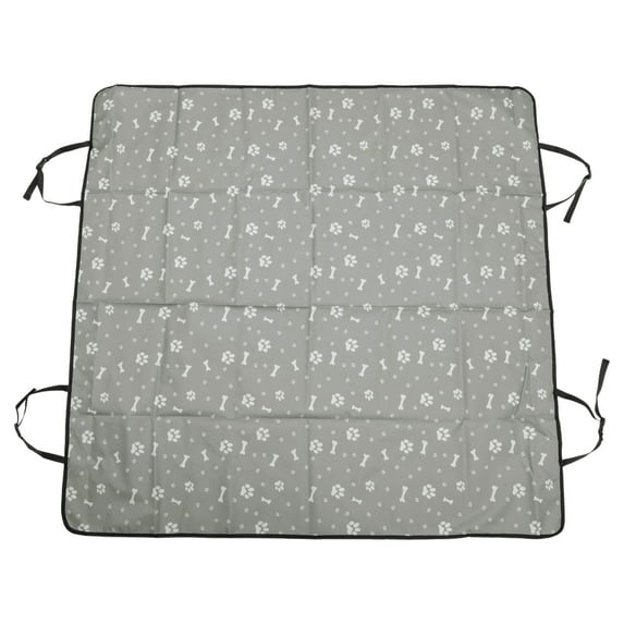 Unique Bargains 1 Pcs Durable Waterproof Car Seat Cover for Pet Bone Paw Pattern Gray