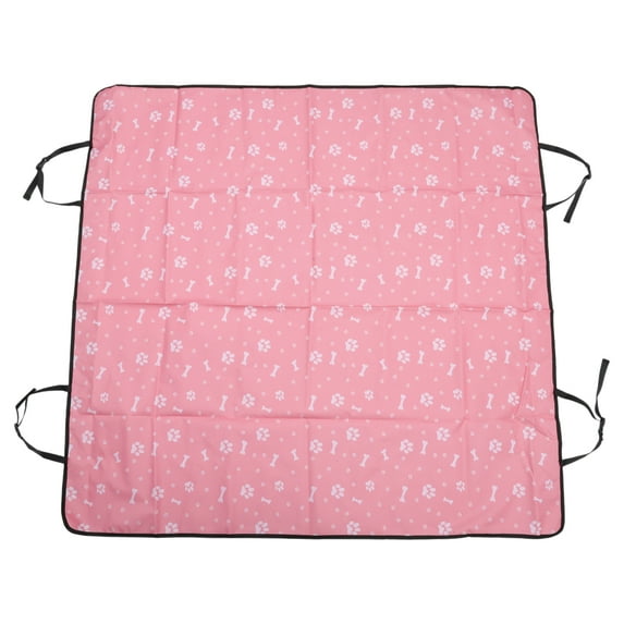Unique Bargains 1 Pcs Durable Waterproof Car Seat Cover for Pet Bone Paw Pattern Pink