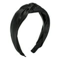 thumbnail image 1 of Unique Bargains 1 Pcs Faux Leather Knotted Headband Hairband for Women 1.57 Inch Black, 1 of 7