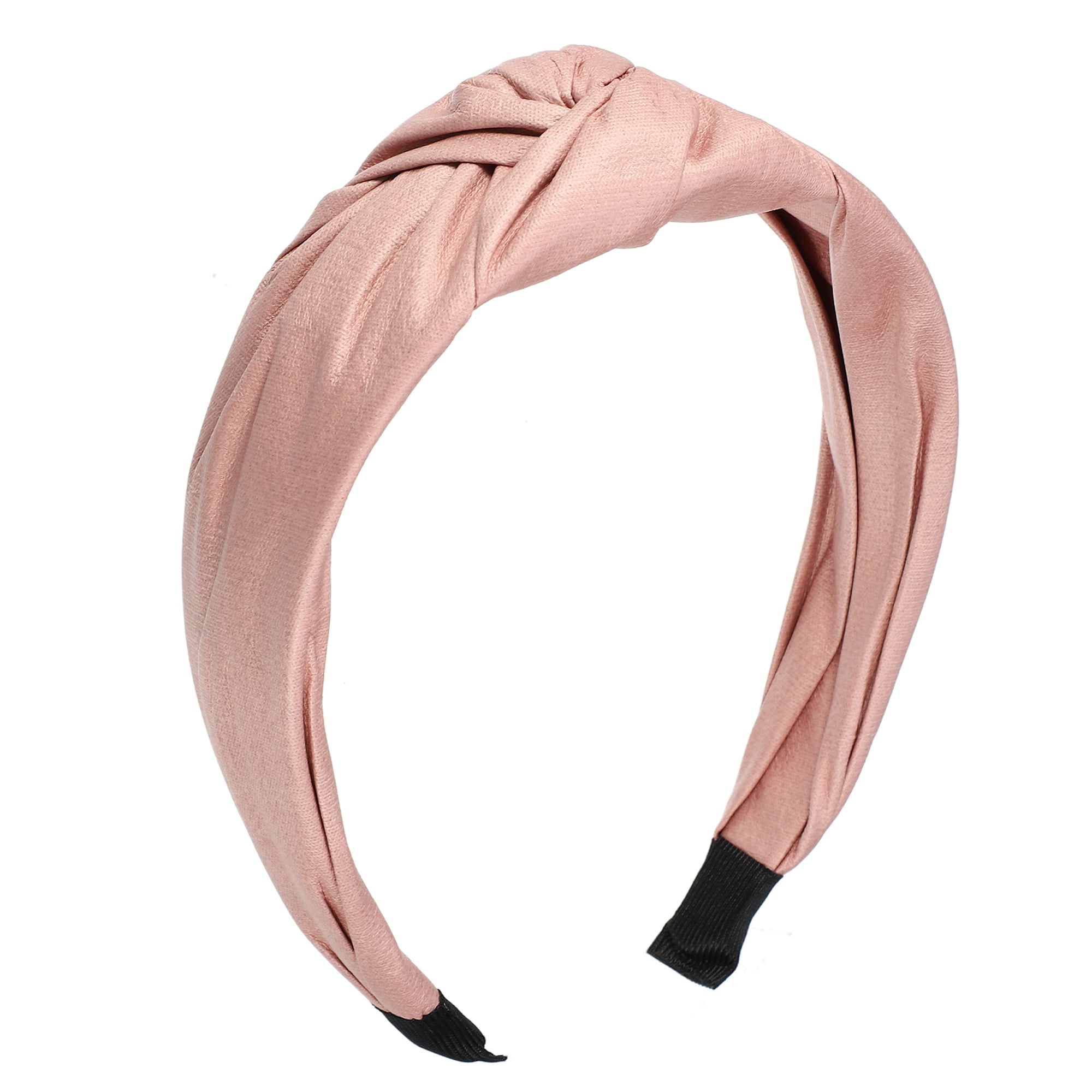 Unique Bargains 1 Pcs Faux Leather Knotted Headband Hairband for Women 1.57 Inch Pink