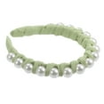 thumbnail image 1 of Unique Bargains 1 Pcs Faux Pearl Braided Tape Headband Fashion Hairband for Women Green 0.79 Inch Wide, 1 of 2