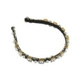 thumbnail image 1 of Unique Bargains 1 Pcs Faux Pearl Rhinestone Headband Bling Padded Hairband Sparkle for Women Silver Tone 0.59 Inch Wide, 1 of 7