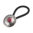 thumbnail image 1 of Unique Bargains Fashion Button Hair Tie for Kids 1 Pc Red Silver Tone Black, 1 of 5