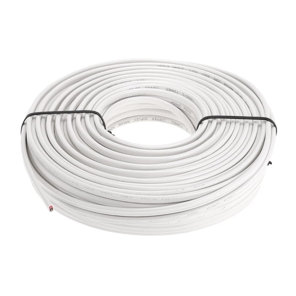 Unique Bargains 1 Pcs Ground Wire Fully Insulated& Soft Touch Jacket Power Wire 14AWG 200ft White OFC