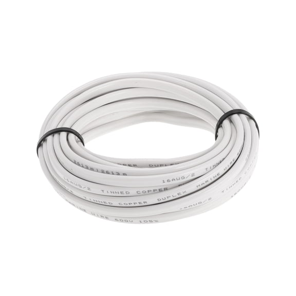 Unique Bargains 1 Pcs Ground Wire Fully Insulated& Soft Touch Jacket Power Wire 16AWG 20ft White OFC