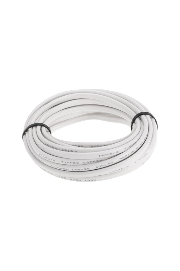 1 Pcs Ground Wire Fully Insulated& Soft Touch Jacket Power Wire 16AWG 30ft White OFC