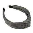 thumbnail image 1 of Unique Bargains 1 Pcs Hairband for Women Faux Leather Knotted Headband Gray 1.57 Inch Wide, 1 of 7