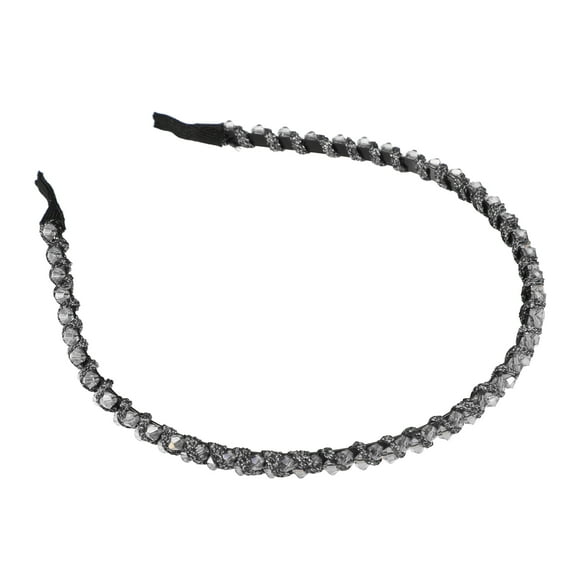 Unique Bargains 1 Pcs Hairband for Women Rhinestone Hair Hoop Headband Gray 0.24 Inch Wide