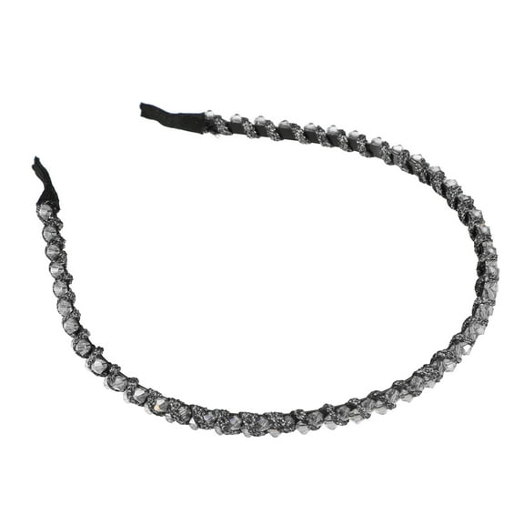 Unique Bargains 1 Pcs Hairband for Women Rhinestone Hair Hoop Headband Gray 0.24 Inch Wide