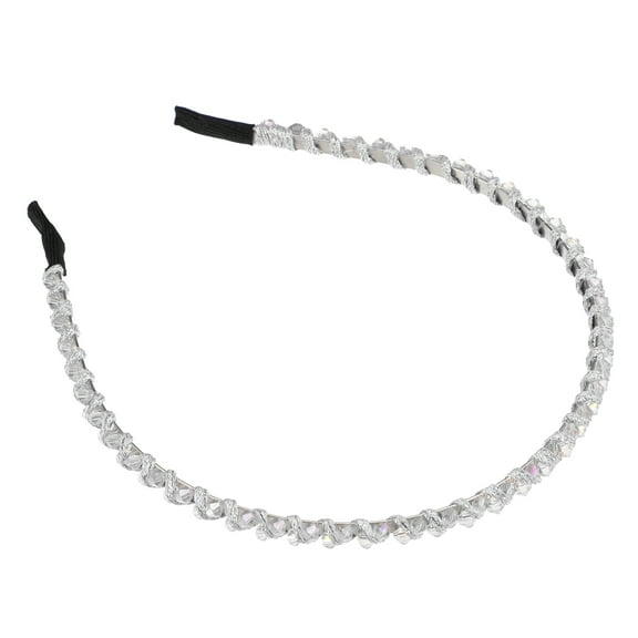 Unique Bargains 1 Pcs Hairband for Women Rhinestone Hair Hoop Headband White 0.24 Inch Wide