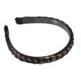 thumbnail image 1 of Unique Bargains 1 Pcs Headband Synthetic Hair Plaited Deep Brown 0.59 Inch Wide Headband Braid Braided with Teeth, 1 of 7