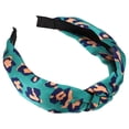 thumbnail image 1 of Unique Bargains 1 Pcs Leopard Pattern Knotted Headbands Women Hairband Hair Hoop Green, 1 of 7