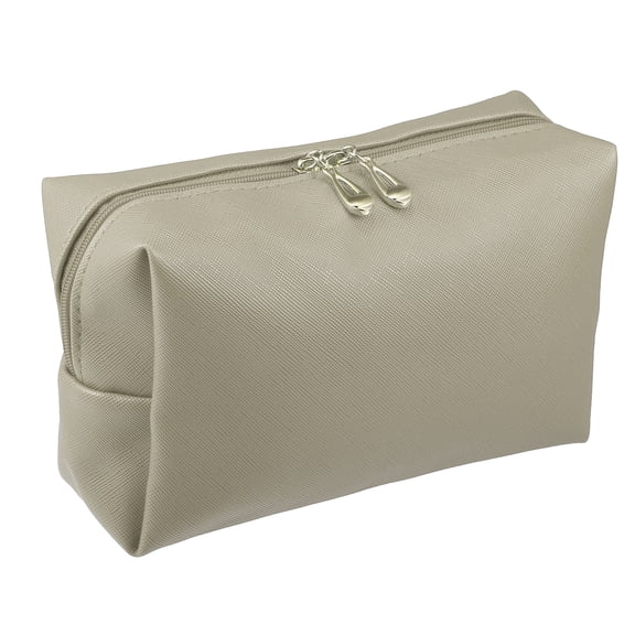 Unique Bargains 1 Pcs Makeup Bag Cosmetic Travel Bag Waterproof PU Leather Case Makeup Bag for Women S Size Gray