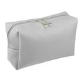 thumbnail image 1 of Unique Bargains 1 Pcs Makeup Bag Cosmetic Travel Bag Waterproof PU Leather Case Makeup Bag for Women S Size Silver Tone, 1 of 6