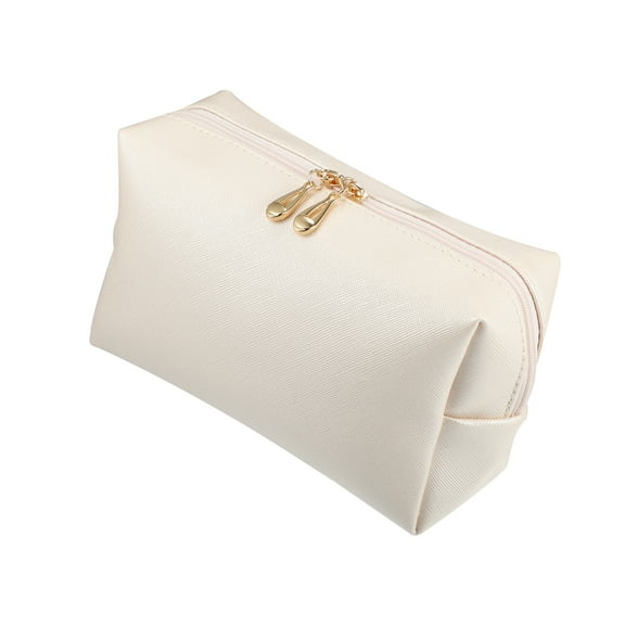 Unique Bargains Floral Makeup Bag Zipper Flower Cosmetic Pouch Beige