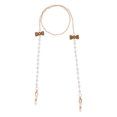 thumbnail image 1 of Unique Bargains 1 Pcs Mask Lanyard Eyeglasses Chain Bowknot Pearl Eyeglass Chain 27.56" Brown Gold Tone, 1 of 5
