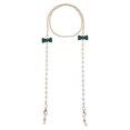 thumbnail image 1 of Unique Bargains 1 Pcs Mask Lanyard Eyeglasses Chain Bowknot Pearl Eyeglass Chain 27.56" Green Gold Tone, 1 of 5