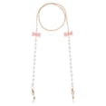 thumbnail image 1 of Unique Bargains 1 Pcs Mask Lanyard Eyeglasses Chain Bowknot Pearl Eyeglass Chain 27.56" Pink Gold Tone, 1 of 5