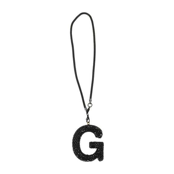 Unique Bargains 1 Pcs Metal/Rhinestones with Diamonds Car Rear View Mirror Pendant Accessories Car Hanging Ornament Black G