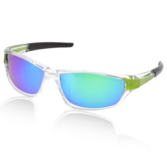 Unique Bargains 1 Pcs Motorcycle Riding Goggles Anti-glare Tri-acetel Cellulose PC UV400 Cycling Sunglasses Green Lens Transparent Frame