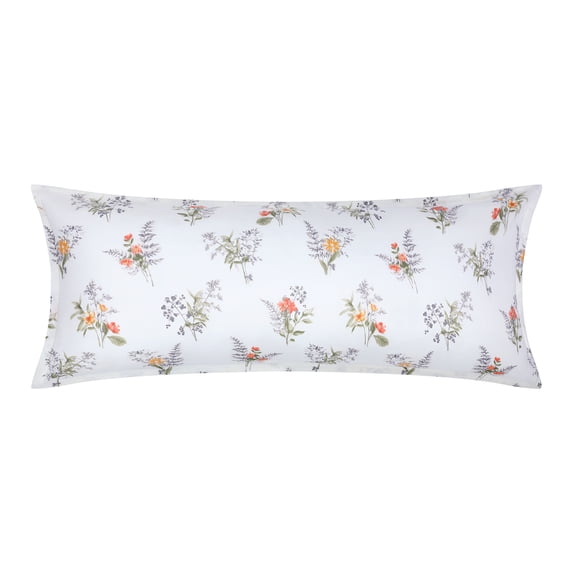 Unique Bargains 1 Pcs Pillowcase Breathable Soft Floral Pillow Cases White 20"x48"