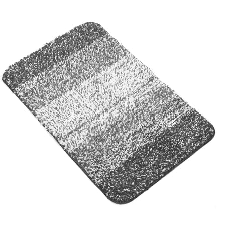 Unique Bargains 1 Pcs Polyester Bathroom Mat Non Slip Soft Bath Mats Rugs Machine Washable Gradient Gray 80x50cm