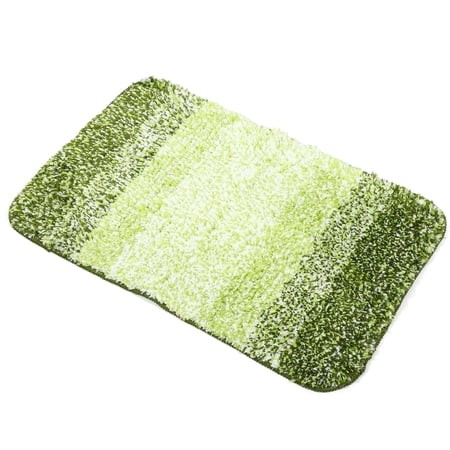 Unique Bargains 1 Pcs Polyester Bathroom Mat Non Slip Soft Bath Mats Rugs Machine Washable Gradient Green 60x40cm