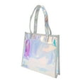 thumbnail image 1 of Unique Bargains 1 Pcs Reusable Gift Bag Durable Holographic Edged Handle Gift Bag White Multicolor, 1 of 5