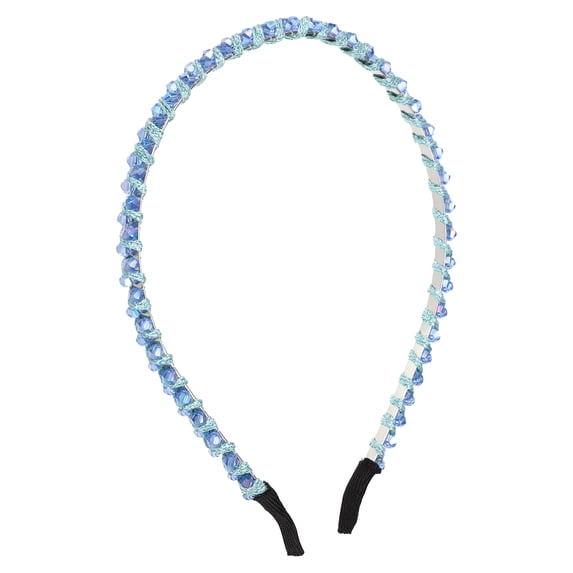 Unique Bargains 1 Pcs Rhinestone Hair Hoop Headband Hairband for Women 0.24 Inch Wide Blue