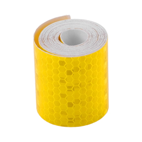 Unique Bargains 1 Pcs Safety Warning Reflective Tape Increased Visibility Reflective Strips 9.84ft x1.97" Yellow