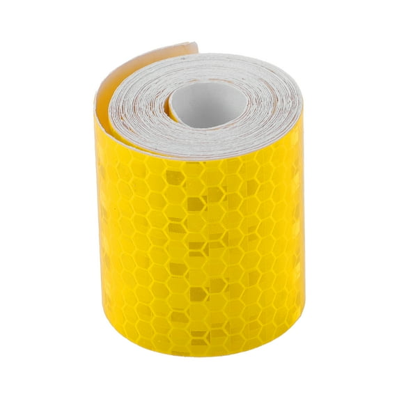 Unique Bargains 1 Pcs Safety Warning Reflective Tape Increased Visibility Reflective Strips 9.84ft x1.97" Yellow
