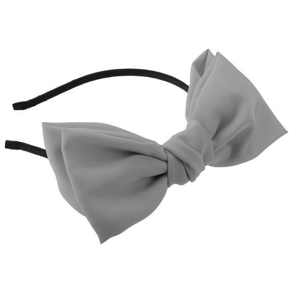 Unique Bargains 1 Pcs Satin Bow Knot Headband Fashion Hairband for Women Gray 0.31 Inch Wide
