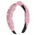 thumbnail image 1 of Unique Bargains 1 Pcs Satin Knotted Pearl Headband Hairband for Women 1.1 Inch pink, 1 of 7