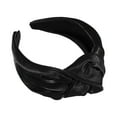 thumbnail image 1 of Unique Bargains 1 Pcs Shiny Knotted Wide Head Bands for Women Hairband Hair Hoop Hair Accessories Black, 1 of 7