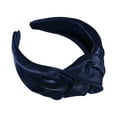 thumbnail image 1 of Unique Bargains 1 Pcs Shiny Knotted Wide Head Bands for Women Hairband Hair Hoop Hair Accessories Dark Blue, 1 of 7