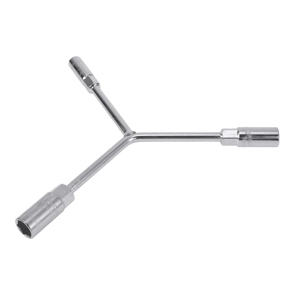 Unique Bargains 1 Pcs Socket Wrench Spanner Socket Remover 12.2cm Carbon Steel Hexagon 10mm 12mm 14mm for Car Motorcycle Dirtbike Y Shaped 3 Way Wrench Sleeve