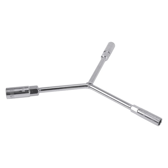 Unique Bargains 1 Pcs Socket Wrench Spanner Socket Remover 12cm Carbon Steel Hexagon 8mm 10mm 12mm for Car Motorcycle Dirtbike Y Shaped 3 Way Wrench Sleeve