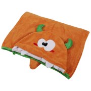 Unique Bargains 1 Pcs Soft Absorbent Coral Fleece Hooded Towel Classic Design Orange 53"x31" for Bathroom