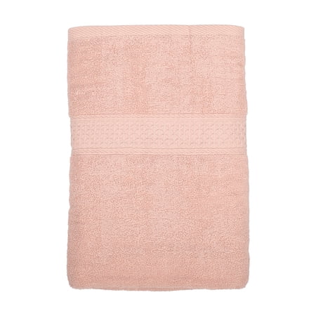 Unique Bargains 1 Pcs Soft Absorbent Cotton Bath Towel Classic Design 27.56"x55.12" Pink