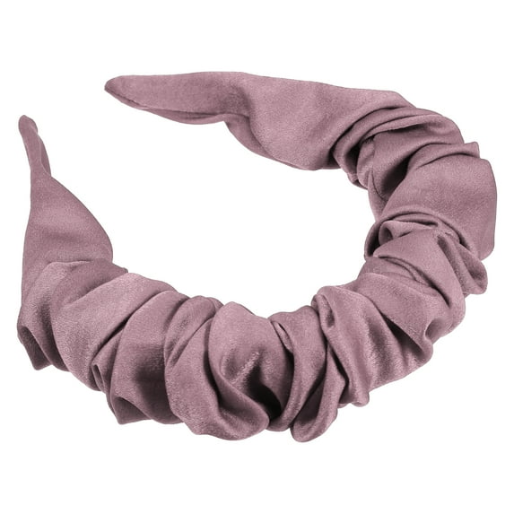 Unique Bargains 1 Pcs Solid Color Pleated Headband for Women Hairband Hair Hoop Hair Accessories Pink