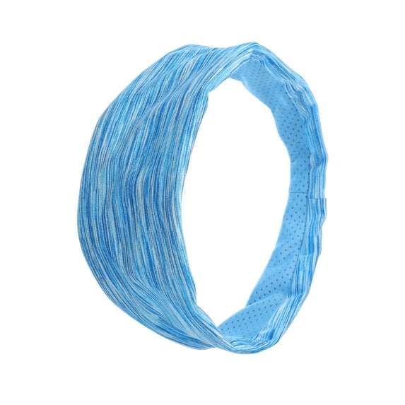Unique Bargains 1 Pcs Stretchy Nonslip Sweat Wicking Yoga Headband Sweatband for Men Women Blue